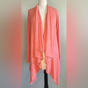 Bobeau Wallace Brushed Cardigan, size L in Coral